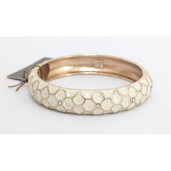 Tommy Bahama Womens Bangle Rhinestone Curacao White Enamel Bracelet - Picture 2 of 4